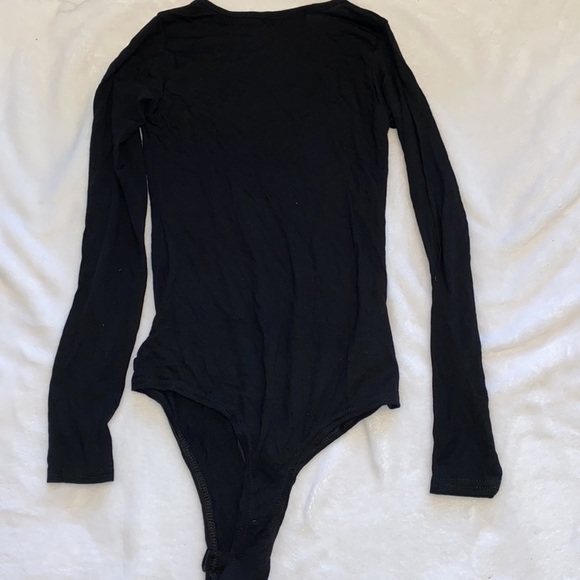 Black Crew Neck Long Sleeve Bodysuit - Picture 7 of 7